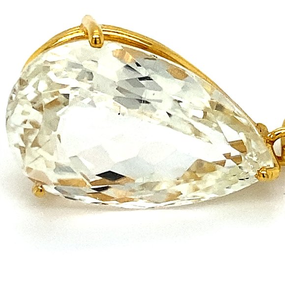 Kunzite 21.25ct Solid 18K Yellow Gold Pendant - Picture 8 of 8